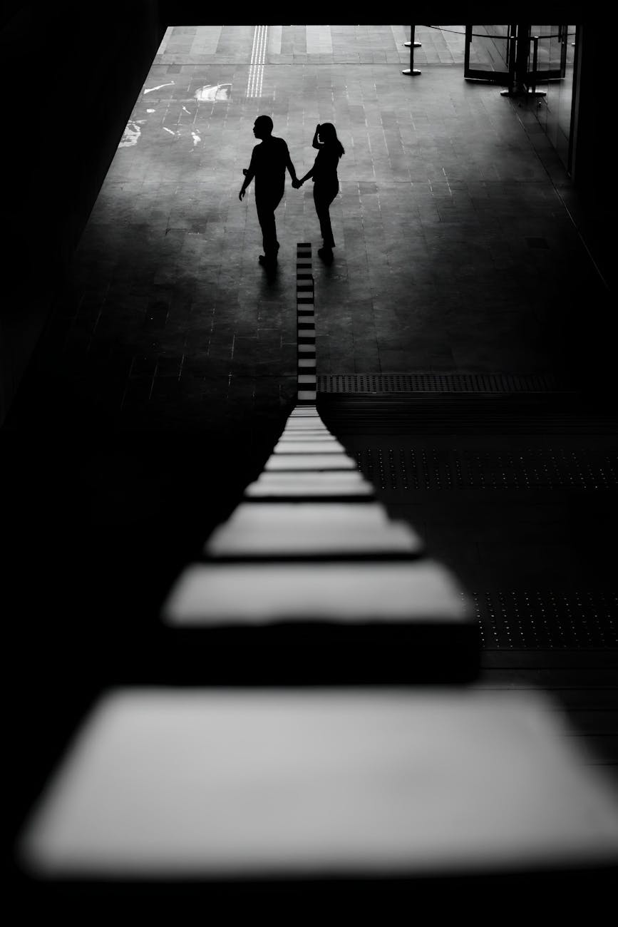 couple at bottom of steps